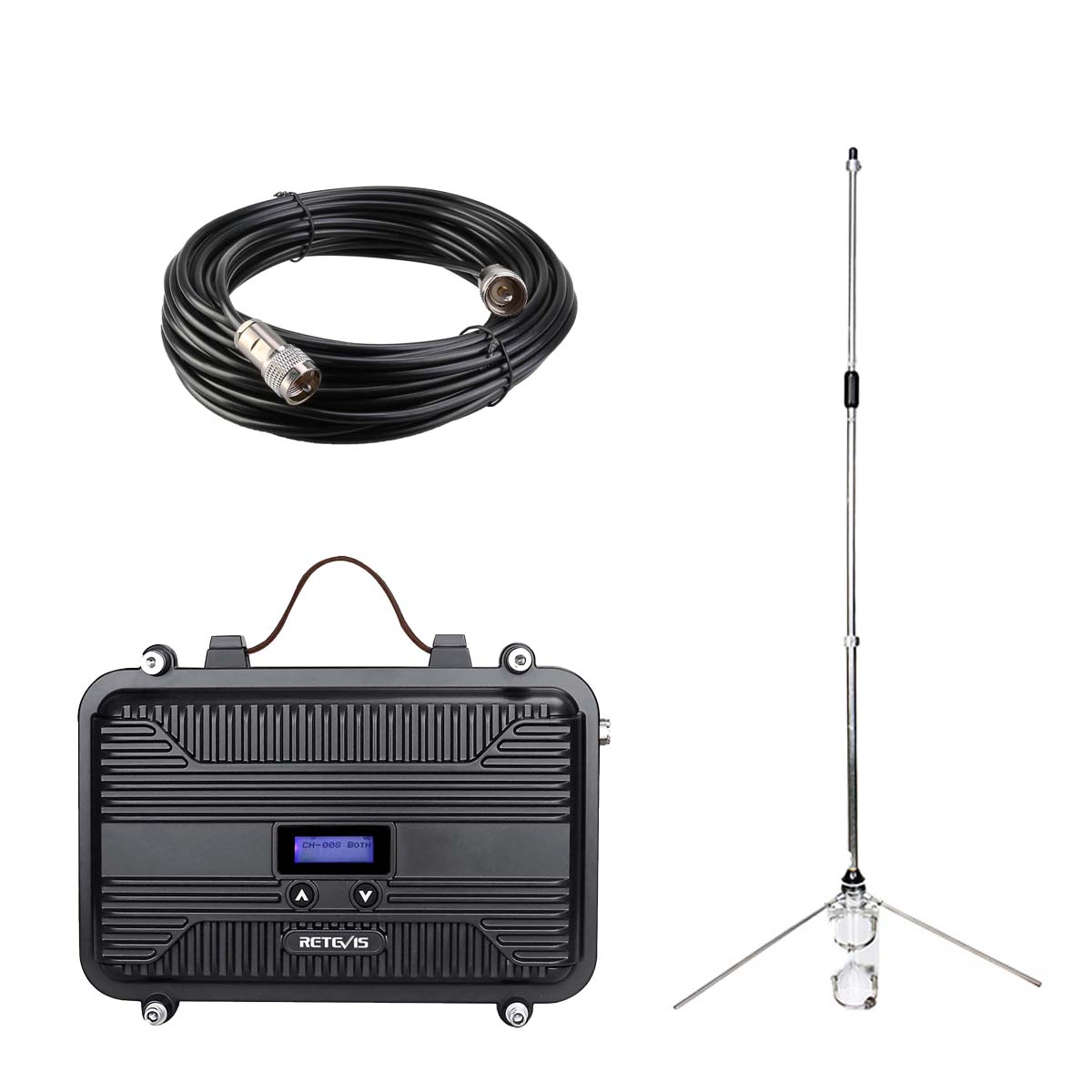 Retevis RT97S Repeater Bundle with Antenna and Coax Cable –