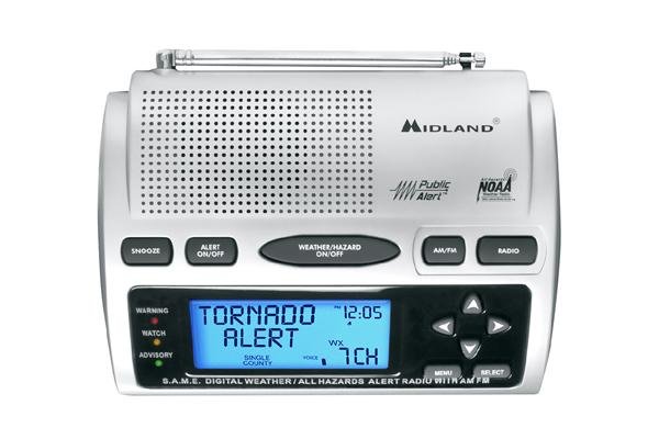 Midland White NOAA Weather Alert Radios Digital Battery Operated